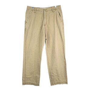 Mens Khaki Tan Aeropostale Pants 100% Cotton Casual Straight Leg Size 32x32